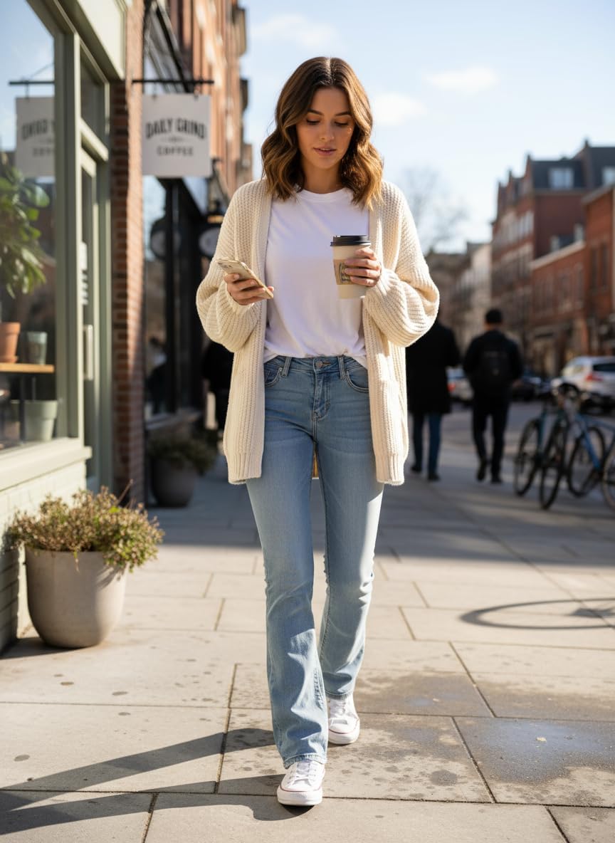 Women's Stretch Low Rise Double Button Elastic Skinny Vintage Flare Jeans - Image 3