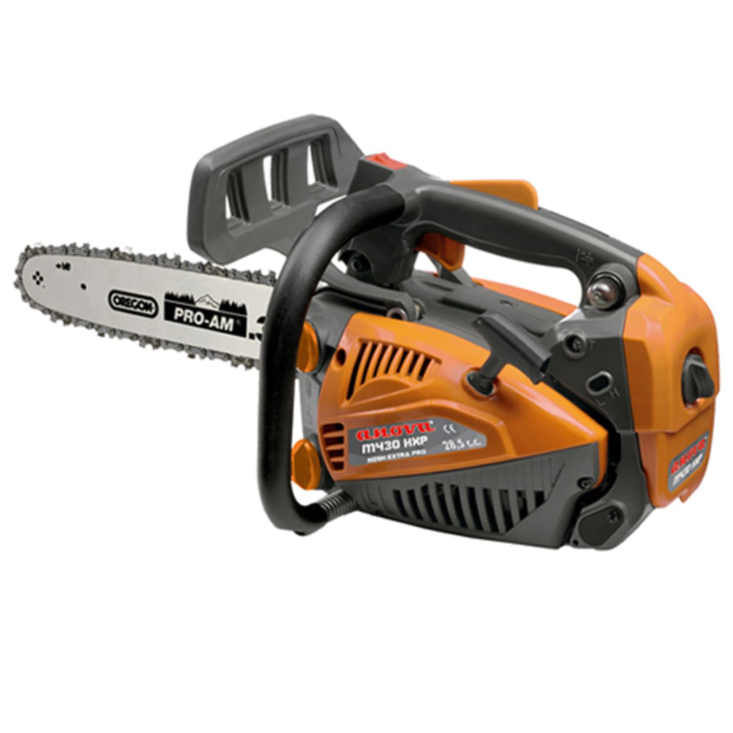ANOVA - Motosierra Gasolina | 1,3 CV - 1,0KW | 28,5 CC | 3,26 KG | Espada 12" - 3/8" BP - 30 CM OREGON | Para Tala, Poda y Corte de Madera en Jardín y Trabajos Forestales | Arranque Manual