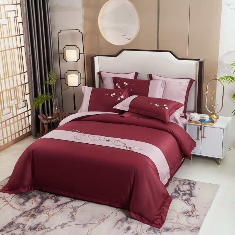 Housse de couette broderie florale coton égyptien pour des nuits douces