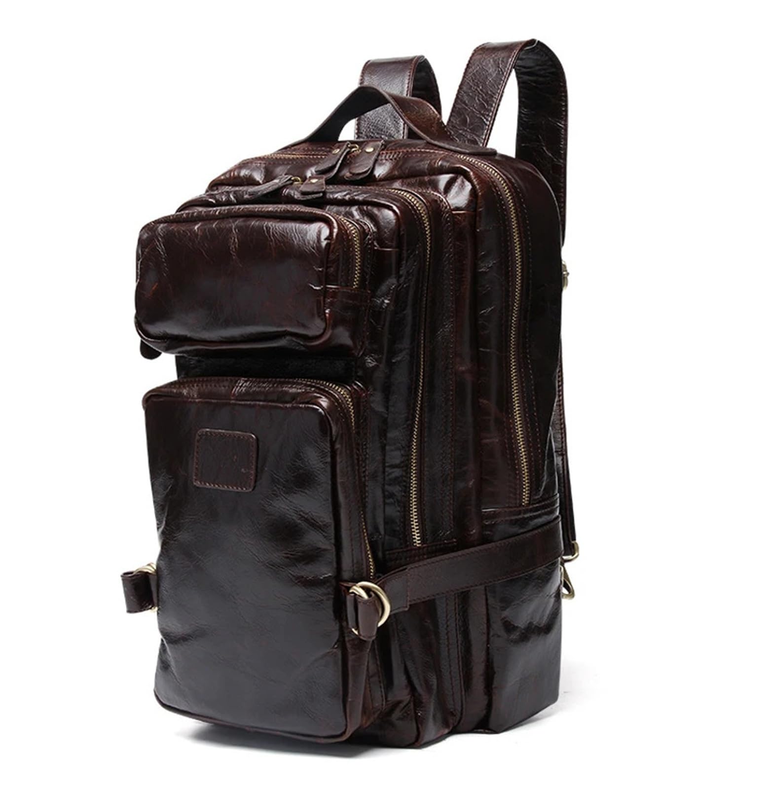 Sac à dos en cuir véritable marron café pour hommes idéal voyage