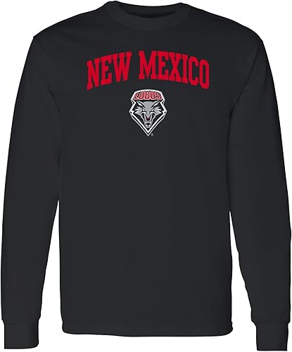 Sudadera oficial de la NCAA, manga larga con logotipo de arco de color del equipo universitario, New México Lobos Negro