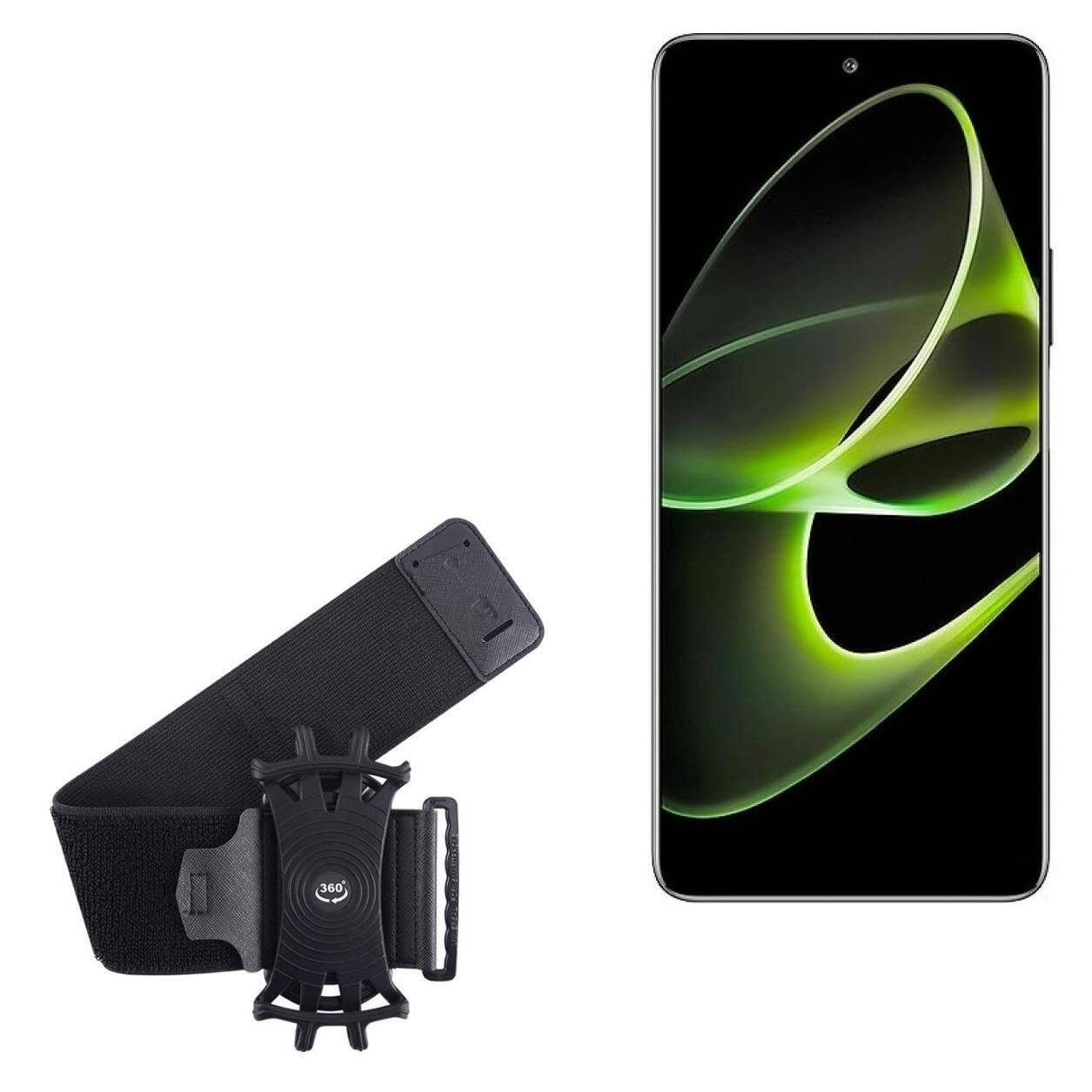 BoxWave Holster Compatible with Honor X40 GT - ActiveStretch Sport Armband, Adjustable Armband for Workout and Running - Jet Black