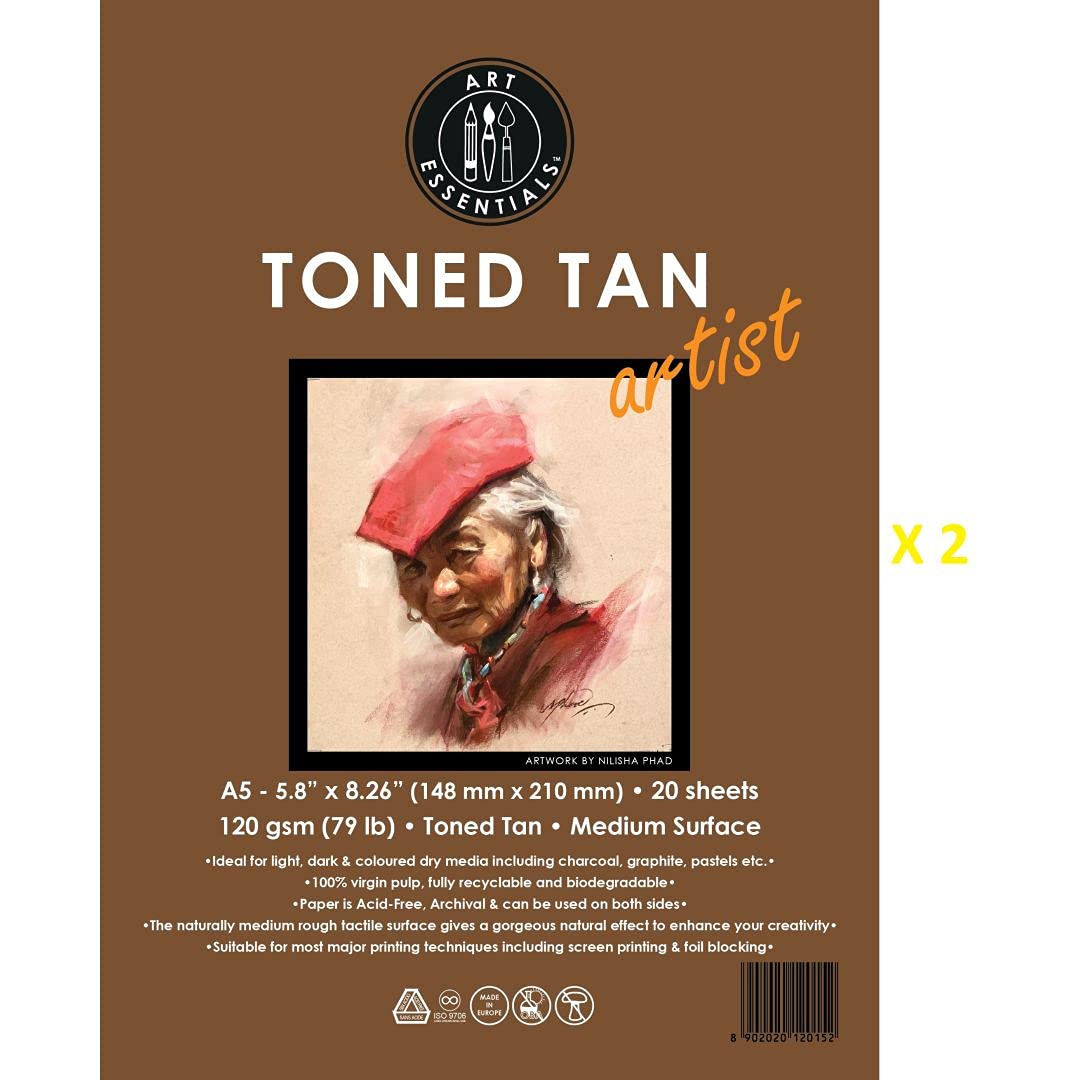 Art Essentials Toned Sketch Paper - 20 Sheets A4 -9 Art Essentials Toned Sketch Paper - 20 Sheets A4 -9