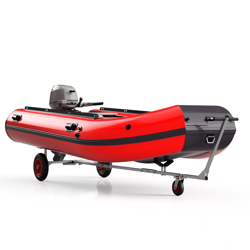 SUPROD Carro de Barco Plegable Carro de botadura de Barcos Remolque de Mano Carretilla para embarcaciones neumáticas Remolque de Barco TR350, PU, Ø 350 mm