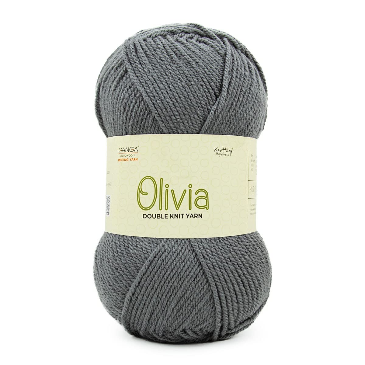 Ganga Olivia Hand Knitting and Crochet Yarn (Cod Grey) (400gms)
