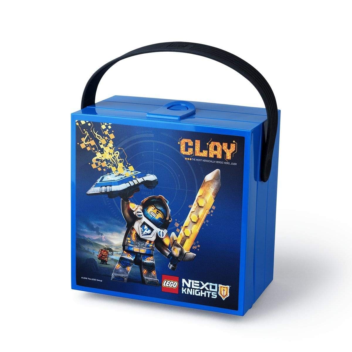 LEGO 40511734 Nexo Knights Lunchbox with Handle, Plastic, Bright-Blue
