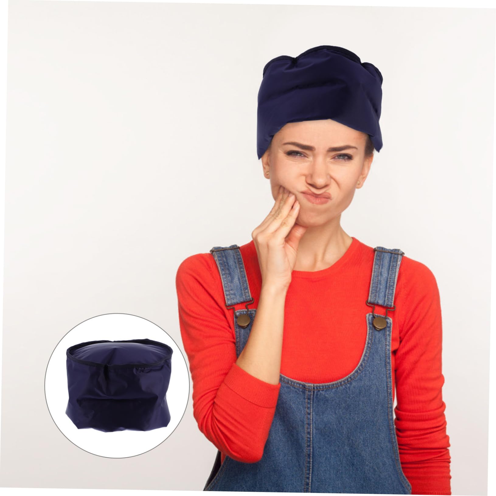 Bonnet de Glace Bleu en Tissu, Congélable, pour Tête et Épaules