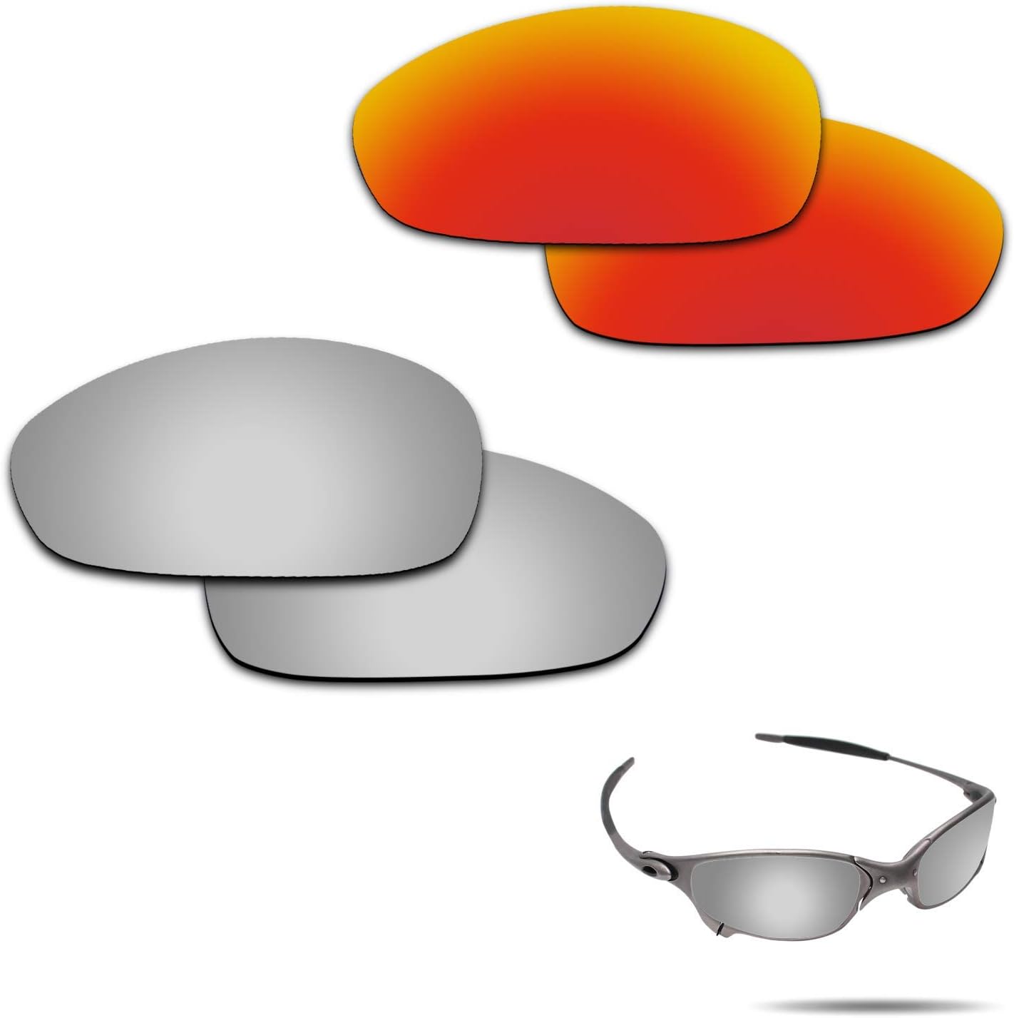 Fiskr Anti-saltwater Polarized Replacement Lenses for Oakley Juliet 2 Pairs Pack