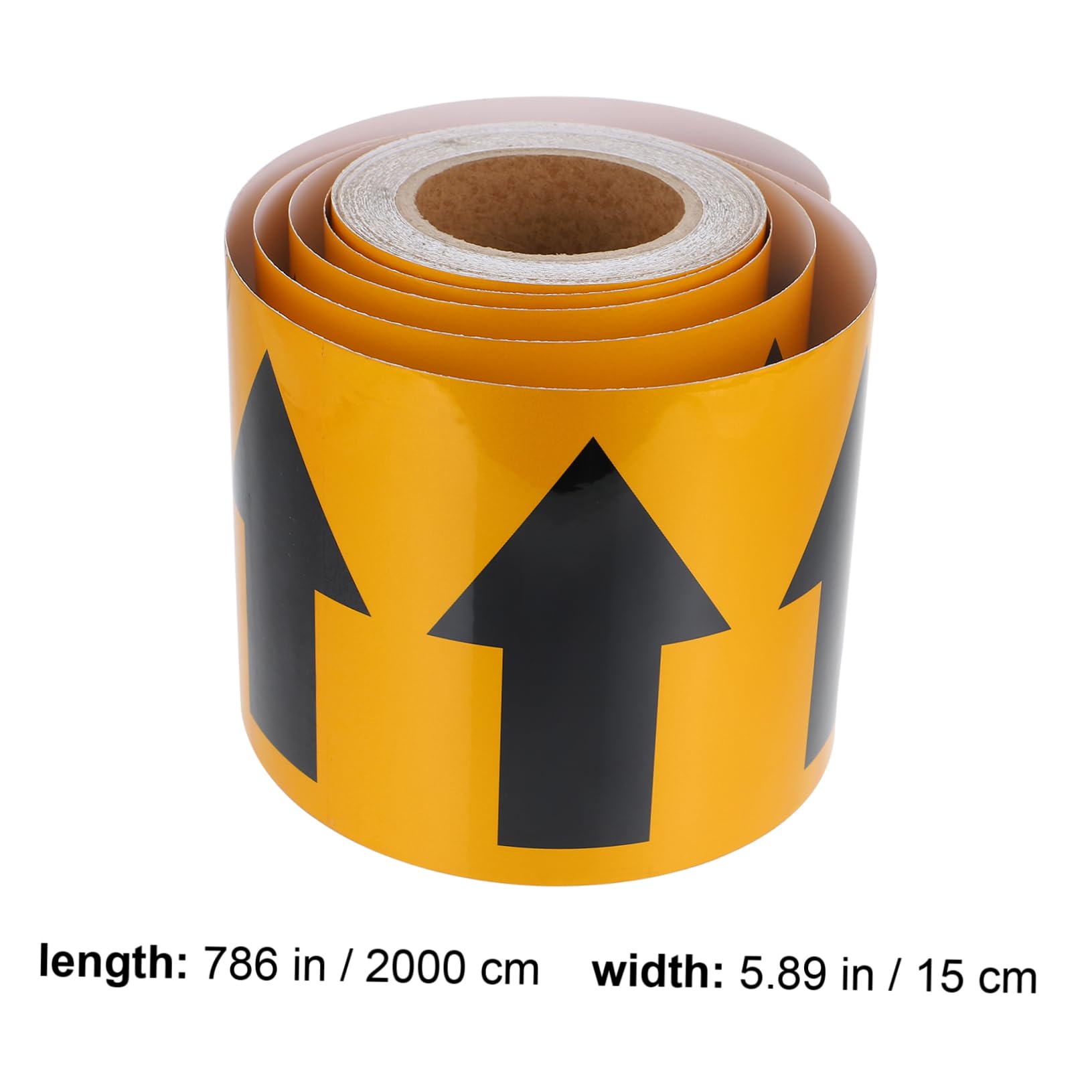 Pegatina de Señalización de Flecha 20m Pvc Reflectante Negra | Marcado de Tuberías, Formato en Rollo, Fácil de Usar, para Señalización Industrial