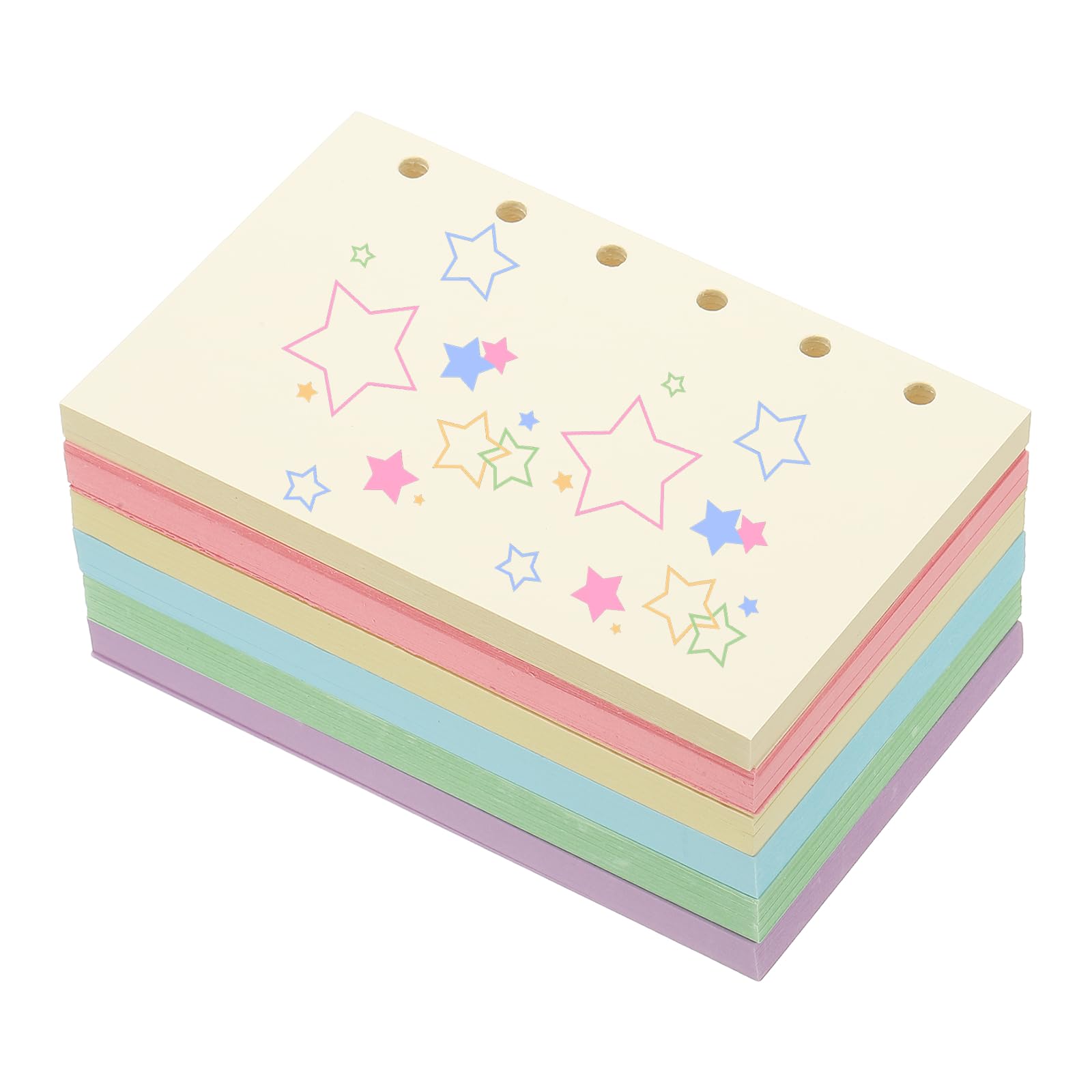 PATIKIL Colored Loose Leaf Paper, 5" x 3.2"(A7) 300 Sheets 6 Holes Punched 150GSM Blank Binder Refill Paper Supplies for Office Note Taking Teacher Planner Journal Notebook, 6 Colors