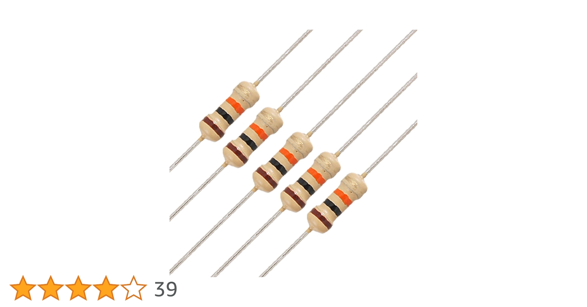 炭素被膜抵抗 カーボン抵抗　1/4W ±5% E12系列 タクマン電子 受注生産品】カーボン抵抗 1/4W 5％ E12系列各10本入 / E12-C10