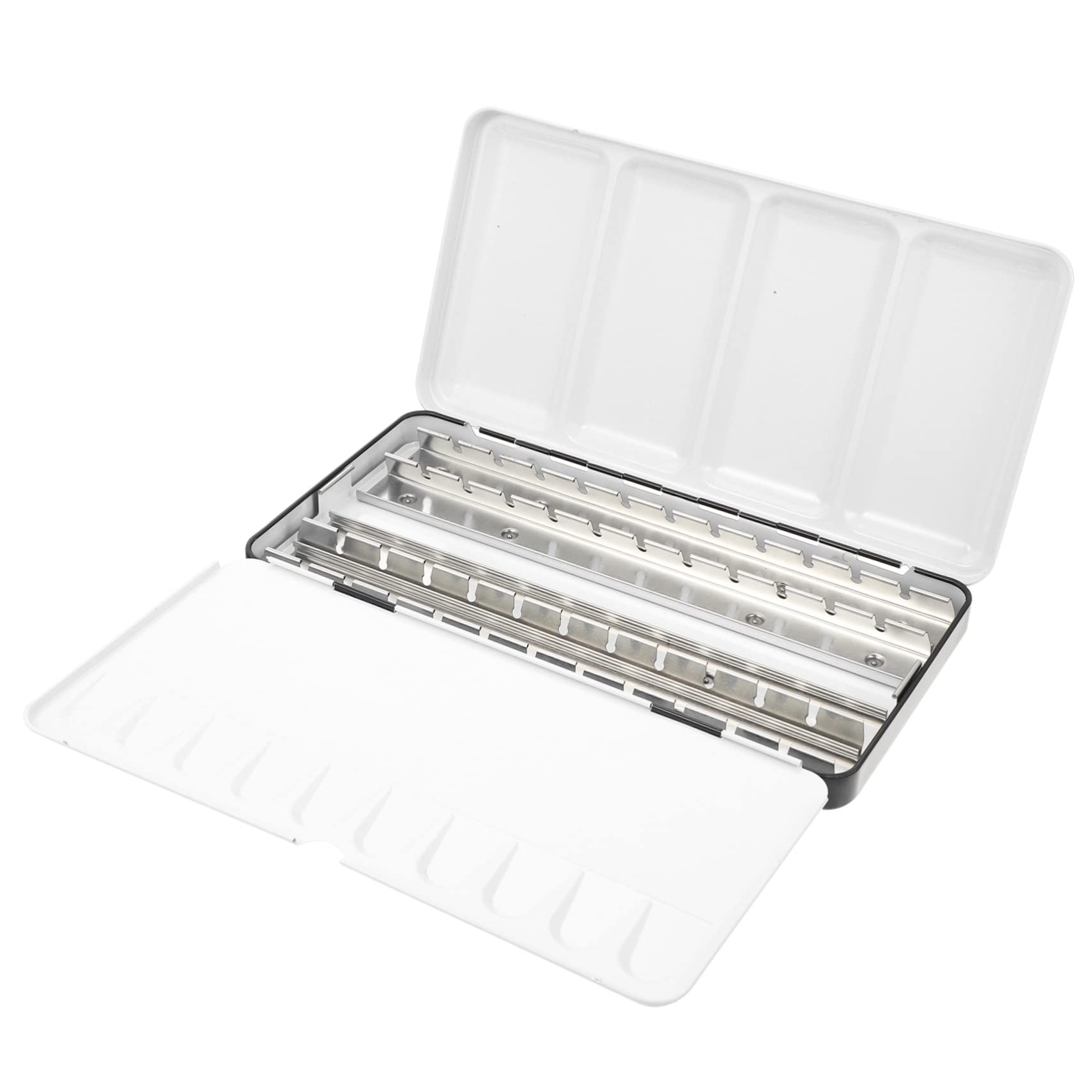 Caja Metálica Vacía para Acuarelas, Portátil y Reutilizable, Color Negro