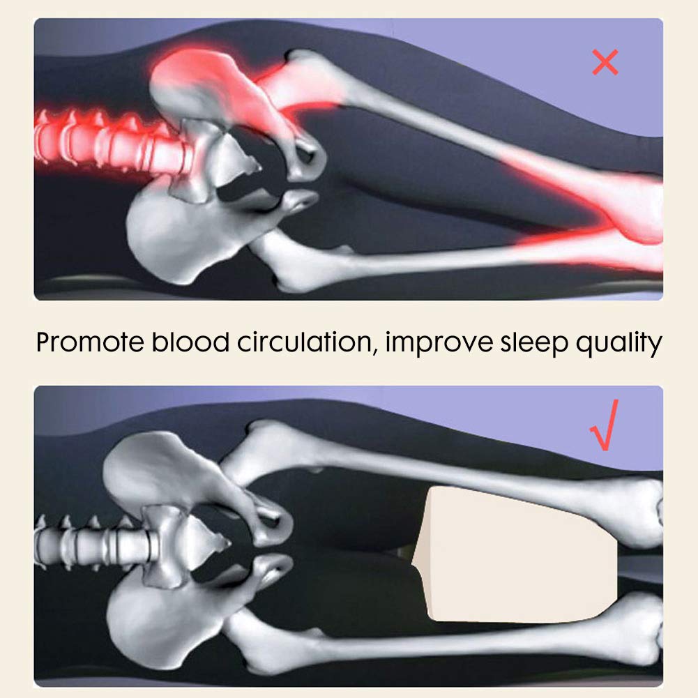 XHTLLO High Density Memory Foam Knee Pillow, Erproceednomic Comfort Cushion for Sleeping, Leg Support, and Orthopedic Relief, Promotes Better Sleep (White)