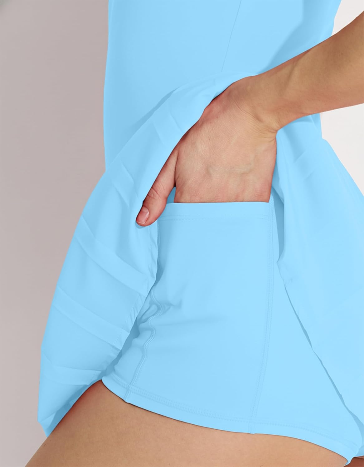 AJISAI Women Pleated Tennis Dress with Shorts Adjustable Strap Golf Dresses Athletic Workout Skort with Pockets