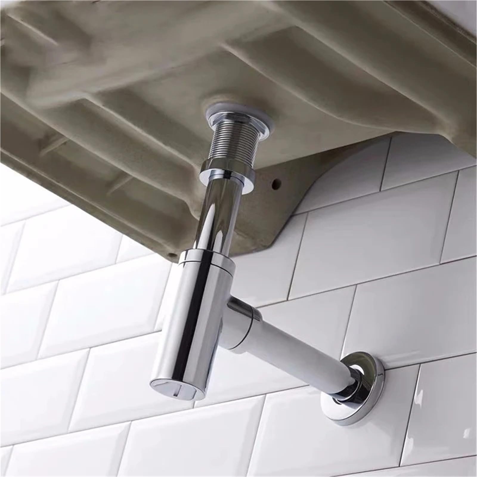 Mosiężna pułapka na butelki okrągły syfon wcierany brąz łazienka umywalka rura odpływowa z wyskakującym odpływem Premium Silver h do abo De Baño i zlewu