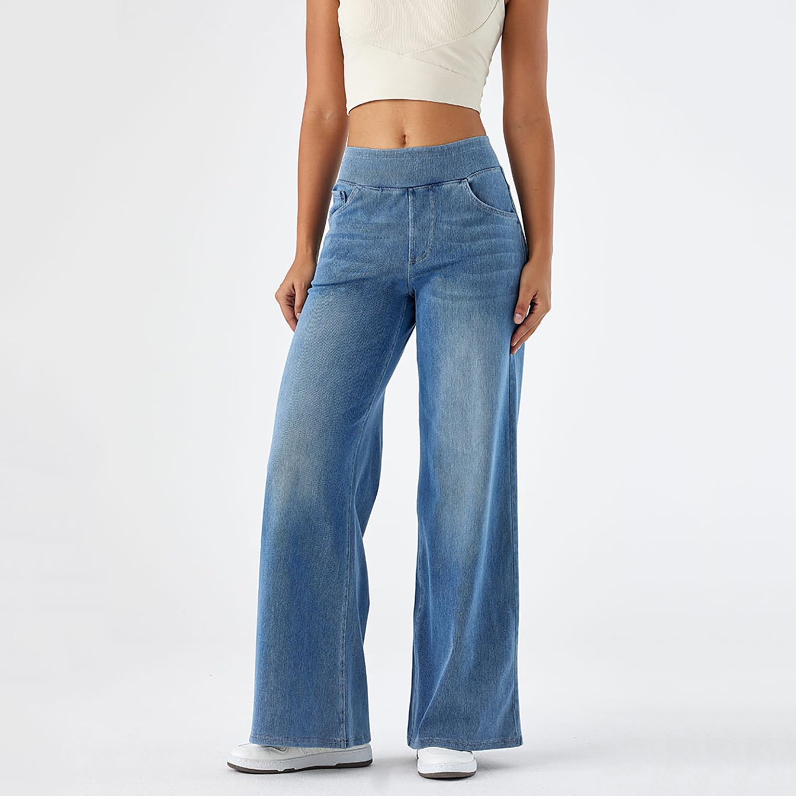 Damskie jeansy Baggy z wysokim stanem, szerokie nogawki, rozciągliwe, proste damskie jeansy luźne casualowe spodnie jeansowe, spodnie typu boyfriend spodnie damskie w stylu vintage hiphop