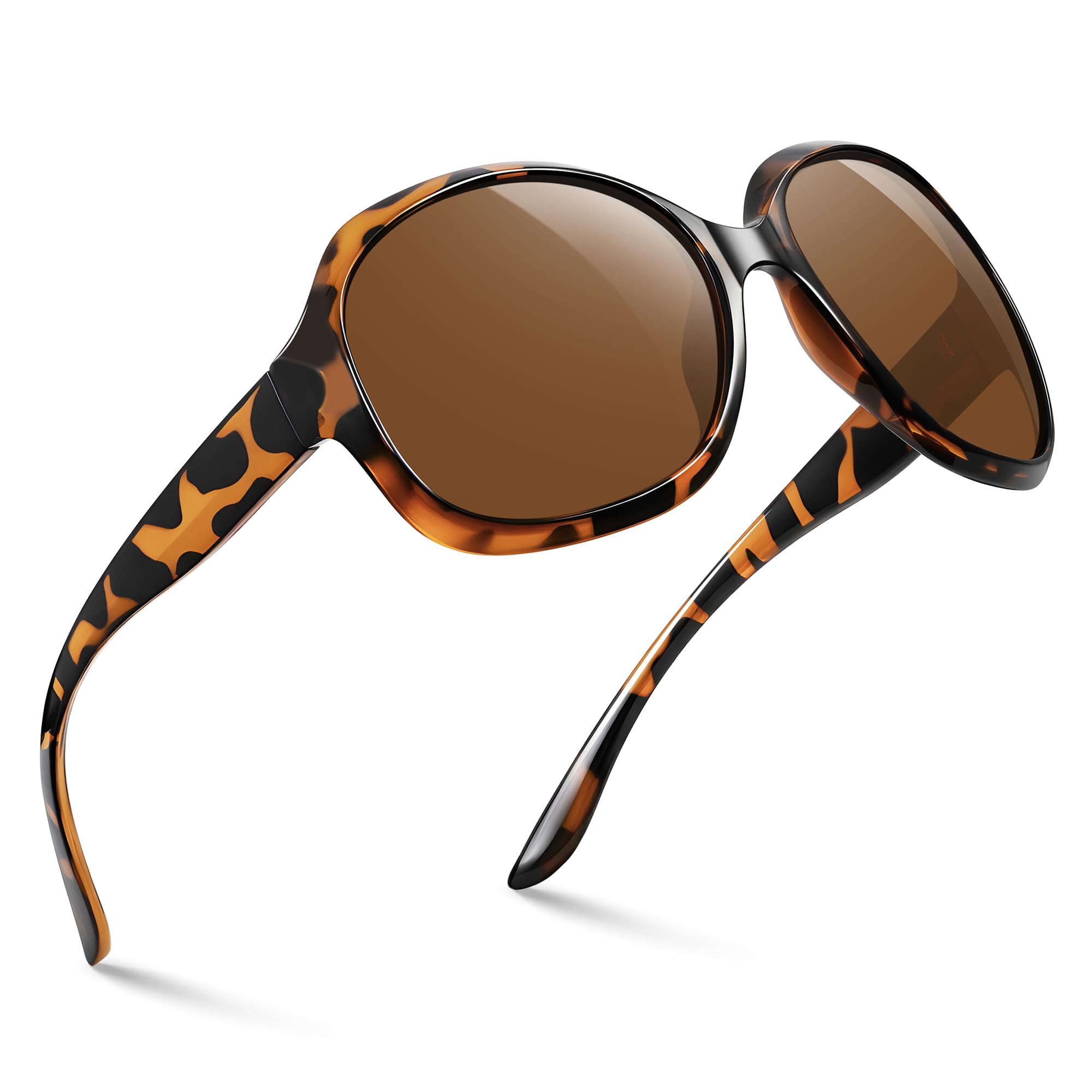 kunchu Vintage Sonnenbrille Damen Herren Polarisiert ÜberGroße-UV400 Schutz Groß Klassisch Trendy Retro Sonnenbrille für Damen Square Oversized Rahmen Brille