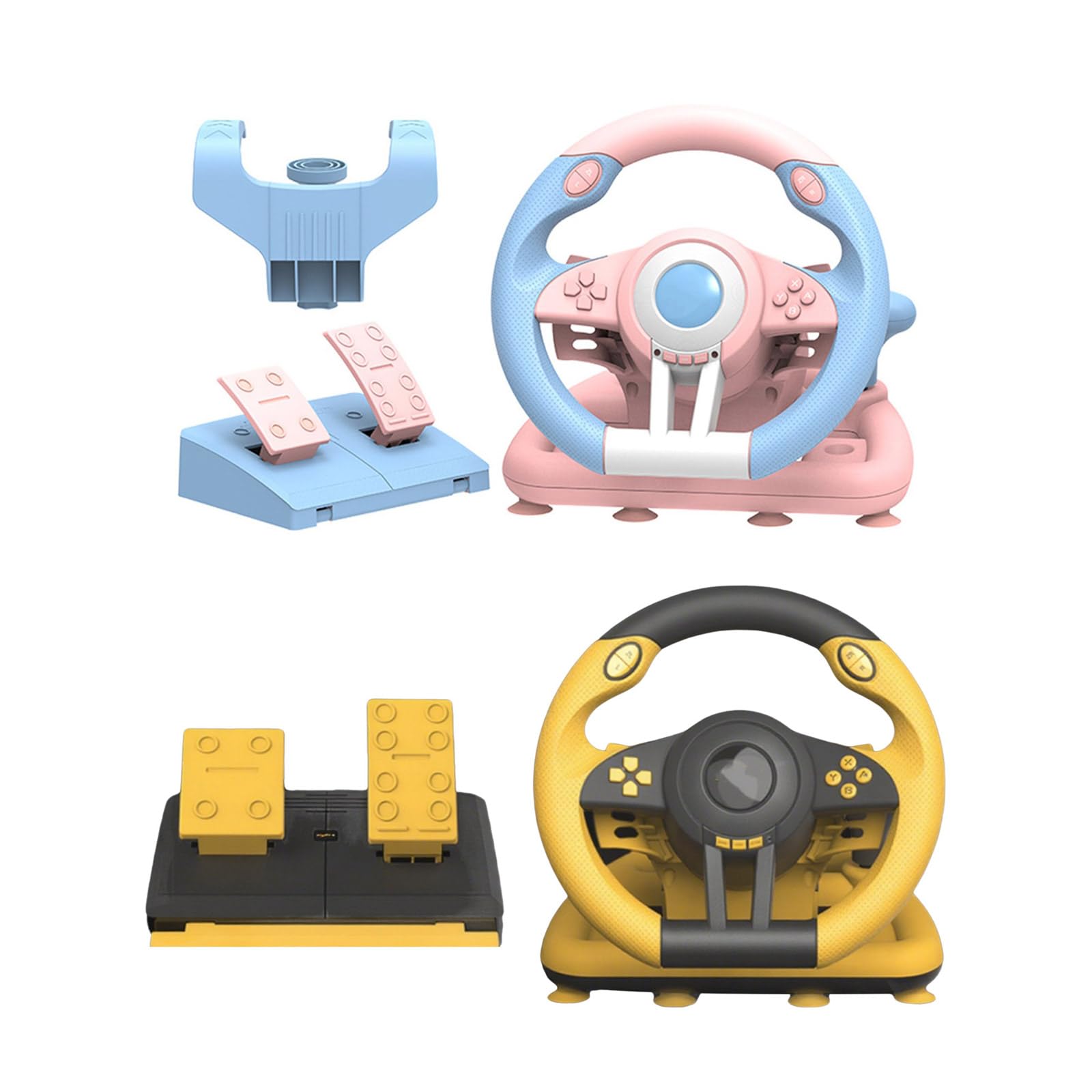 Elnwnnkc Simuladores De Conducción Motor Doble Vibración Volante USB Juego Carreras Con Pedales Para Dirección Juegos Múltiples Plataformas