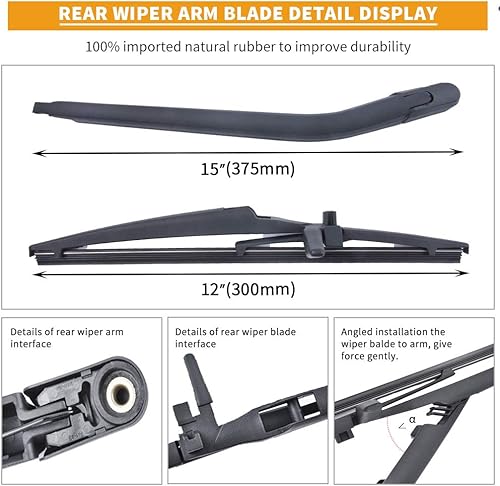 Vista 73 de MIKKUPPA Reemplazo de limpiaparabrisas trasero para Ford Focus Juego de limpiaparabrisas trasero, 2012-2018, montaje de accesorios