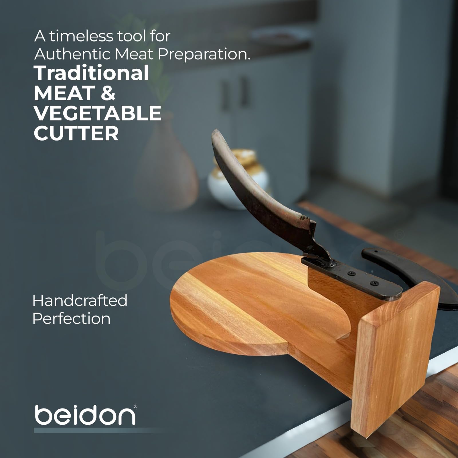 Beidon Wooden Boti - Traditional Indian Cutter -7