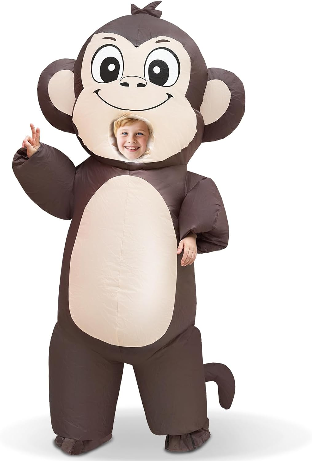 Camlinbo Halloween Inflatable Monkey Costume for Kids, Full Body Blow Up Costume for Halloween Inflatables Boys Girls Party Cosplay