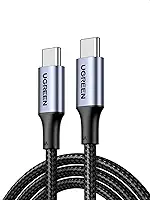 UGREEN Cabo USB-C para USB-C 1m 100W, Carregamento Rápido, Nylon Trançado, Preto, Compatível com iPhone 16/15, MacBook Pro, iPad Pro, Dell XPS, Galaxy S25/S24/S23, Pixel