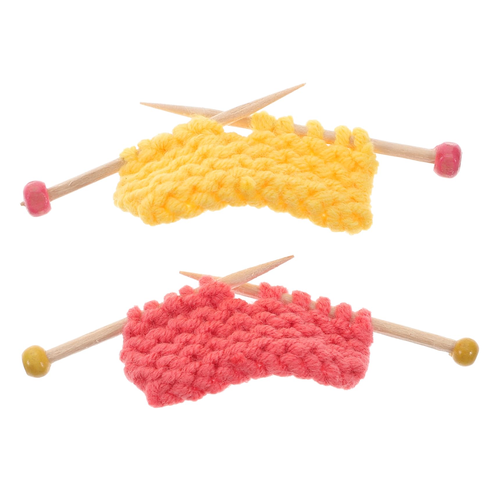 Vaguelly 2Pcs Miniature Knitting Sweater Model Photo Prop Craft Ornament for Home Decoration for Desks Tables and Shelves Creative Design in Pink and Yellow