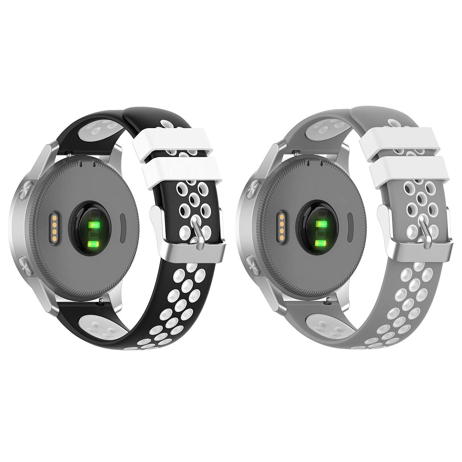 ECSEM Smart Watch Bands Compatible with Garmin Venu 2S 18MM Quick Release Straps Soft Silicone Waterproof Replacement Bands for Women Men-image-45