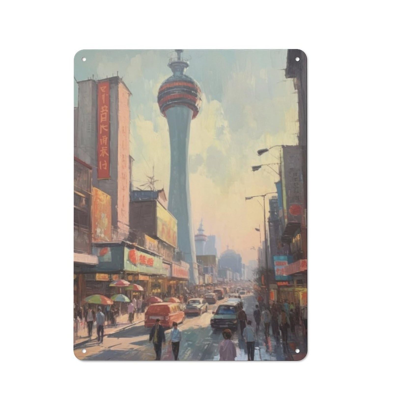 Junmoney Beijing China Oil Painting 40X30cm Vintage Metal Plaque With For Garage Or Workshop, A Christmas Gift For People Styling Garage And Workshop