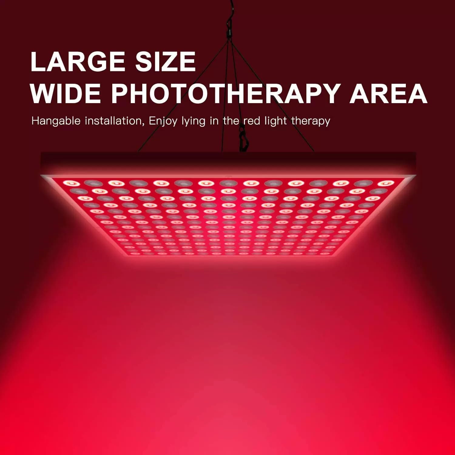 Lámpara de luz roja, 660 nm y 850 nm, 250 LED, gancho + gafas de protección + soporte de mesa, panel de aluminio, sin generación de calor, para cuidado de la piel y alivio de la tensión
