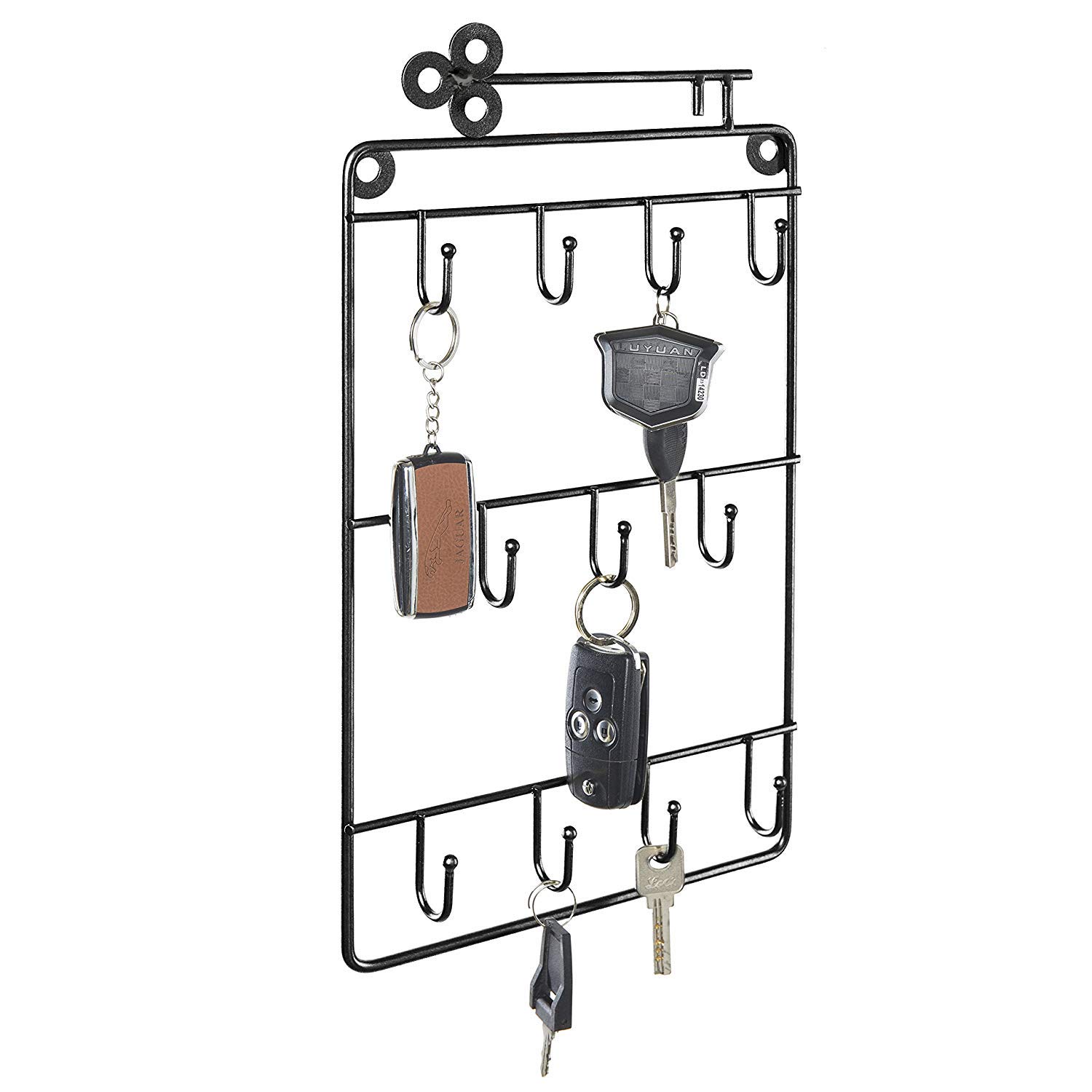 INDIAN DECOR 23023 Black Metal WallMounted 11Hook Key Holder/Key Rack