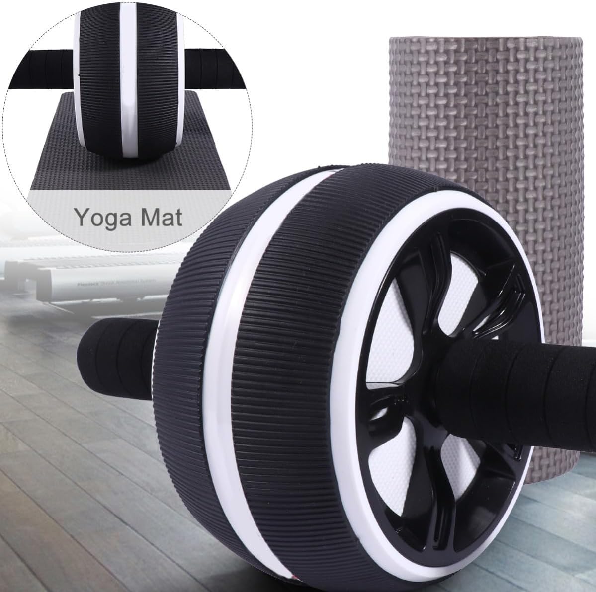 VICASKY Fitness Wheel Roller with Large Silent Design, Sturdy Tpr Pp Material, Improves Endurance and Builds Muscle, Exercise Device for Core and Abdominal Workouts at Home