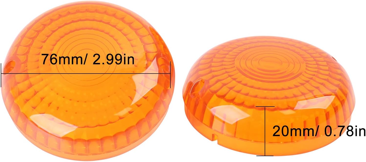 H RUO 4PCS Amber Turn Signals Lens Cover Front Rear Lenses Cap Compatible with Yamaha V-Star V-Max Virago 250 650 750 Road Royal Star