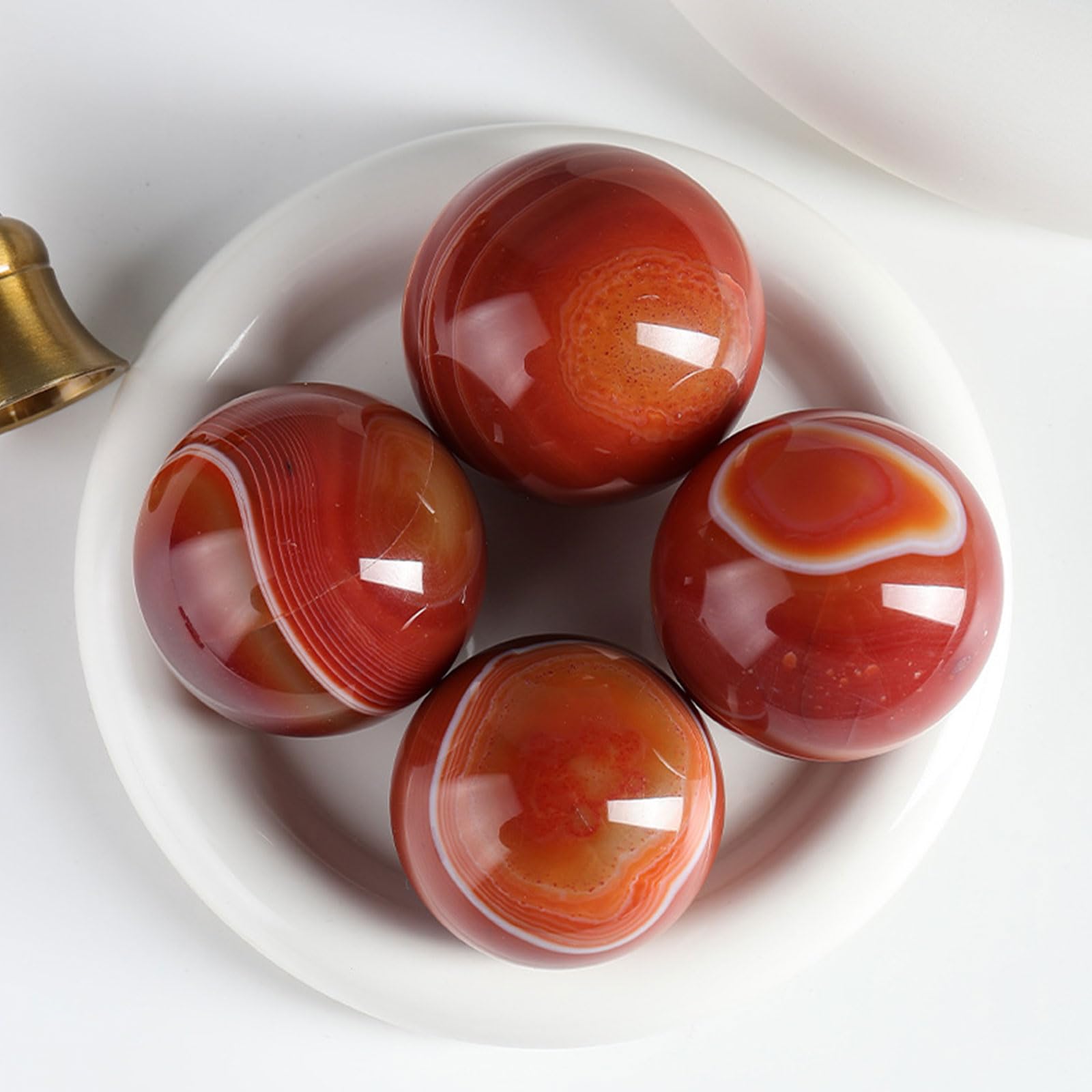 bola de cristal, Escultura de bola cristal ágata seda roja natural for(Diameter 60mm)