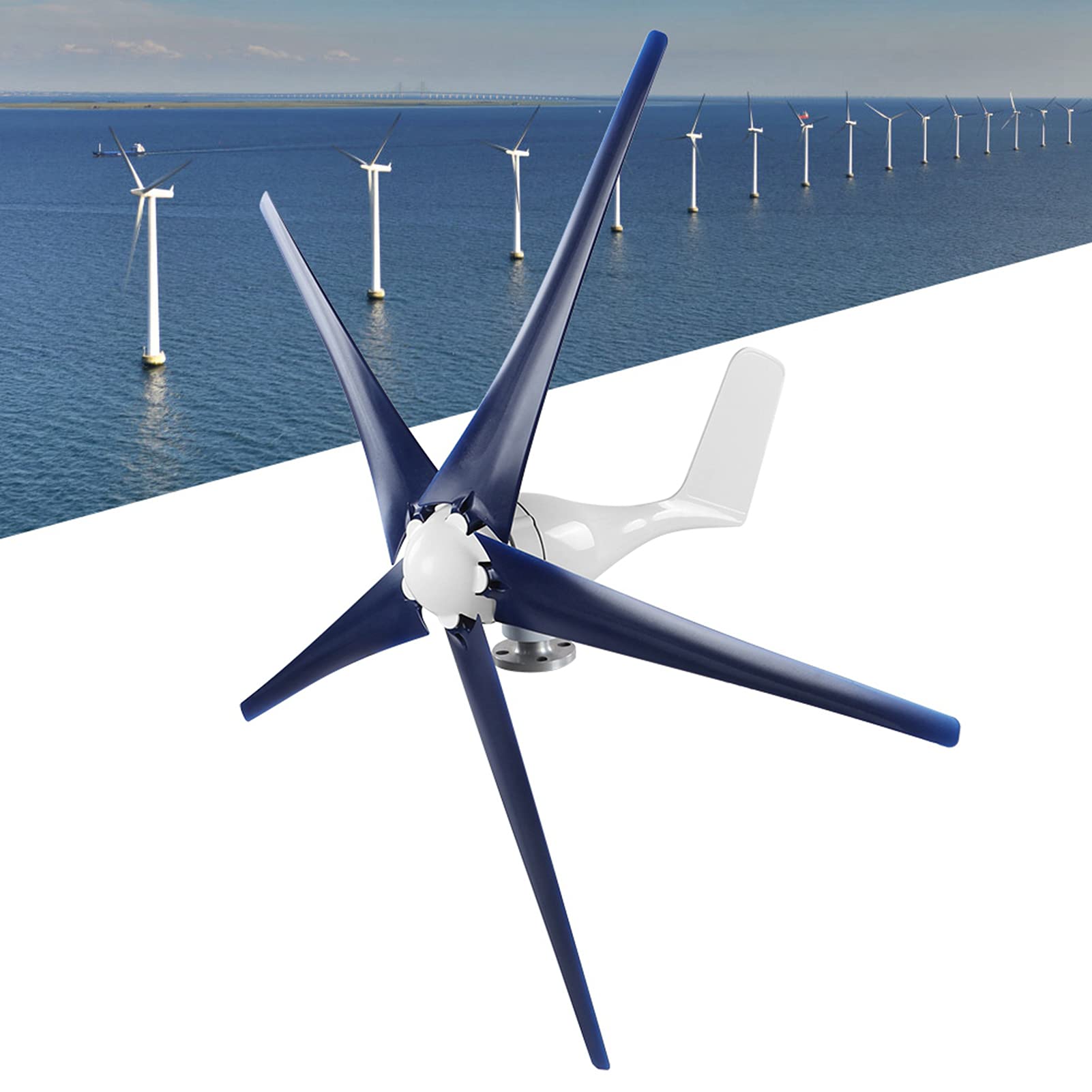 Pequeñas Turbinas Eólicas, Generador de Molino de Viento, Kit de Turbinas Eólicas Pequeñas de 5 Palas, Equipos de Energía Industrial, para Barcos, Terrazas, Cabinas Móviles, Kits