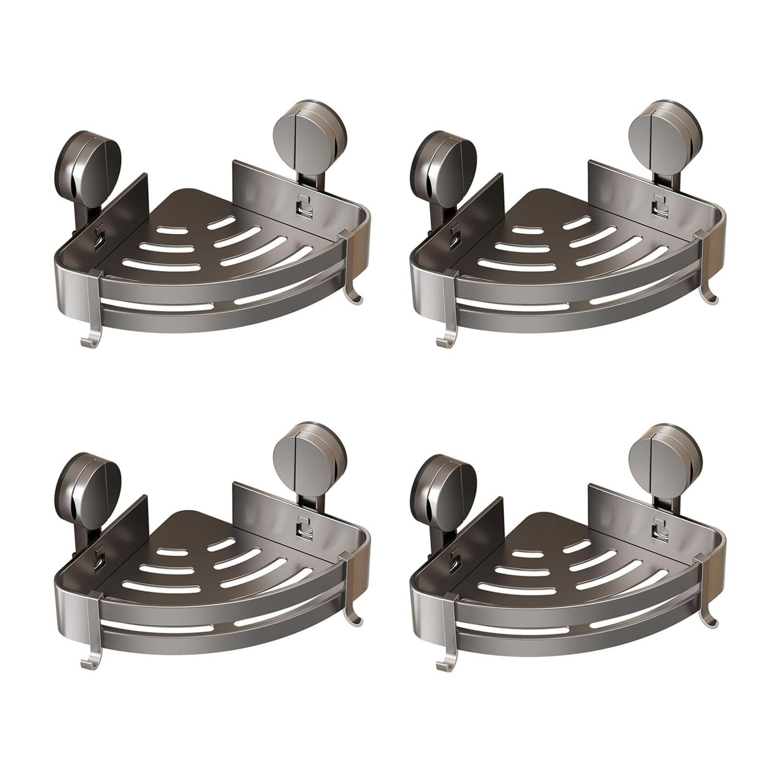 4 PCS Bathroom Triangle Shelf Without Drilling Removable Shower Caddy with Suction Cup Corner Storage Tray