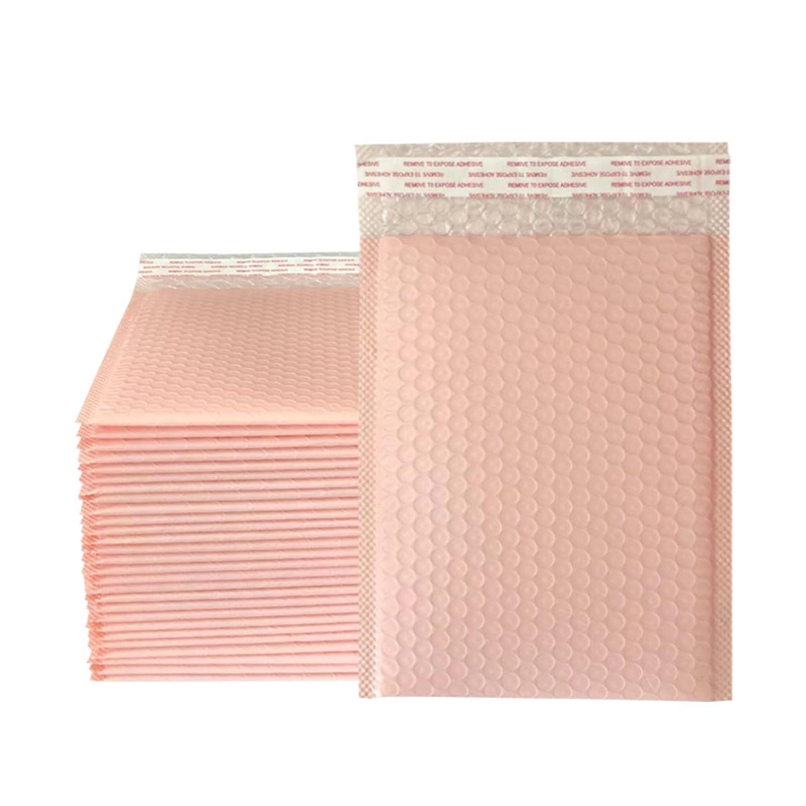 Buste imbottite in polietilene da 100 pezzi a bolle d'aria sfuse Sacchetti postali in plastica a for la spedizione Imballaggio Maile Autosigillante per Imballaggio(Light pink,20 * 25cm)