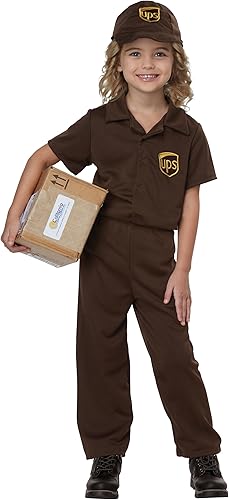 Miniatura 2 de California Costumes disfraz para niño de cartero de UPS, talle L (4-6), en un solo color
