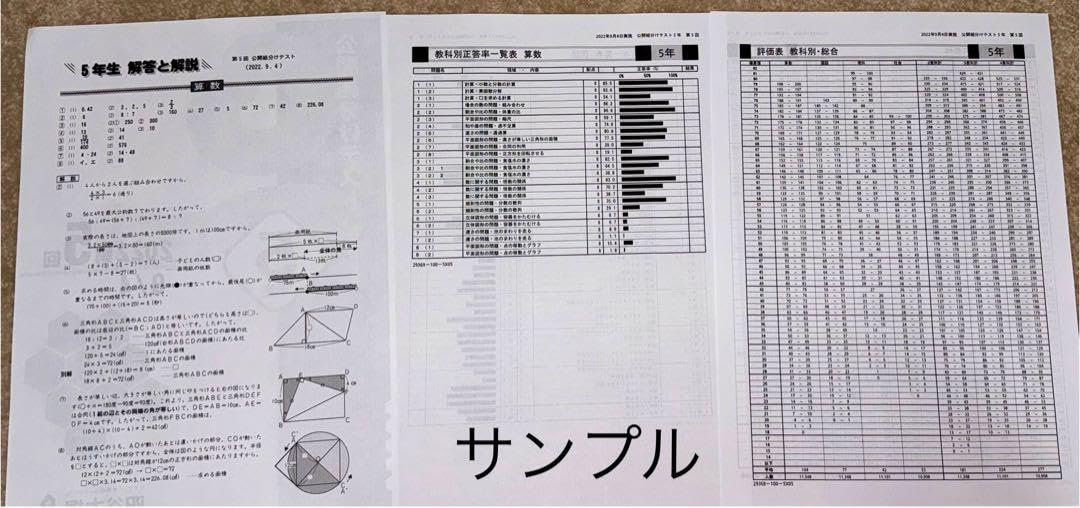 Amazon.co.jp: 四谷大塚 5年生 10月開催分 第6回 組分けテスト 2年分 最新☆四谷大塚小5組分けテスト