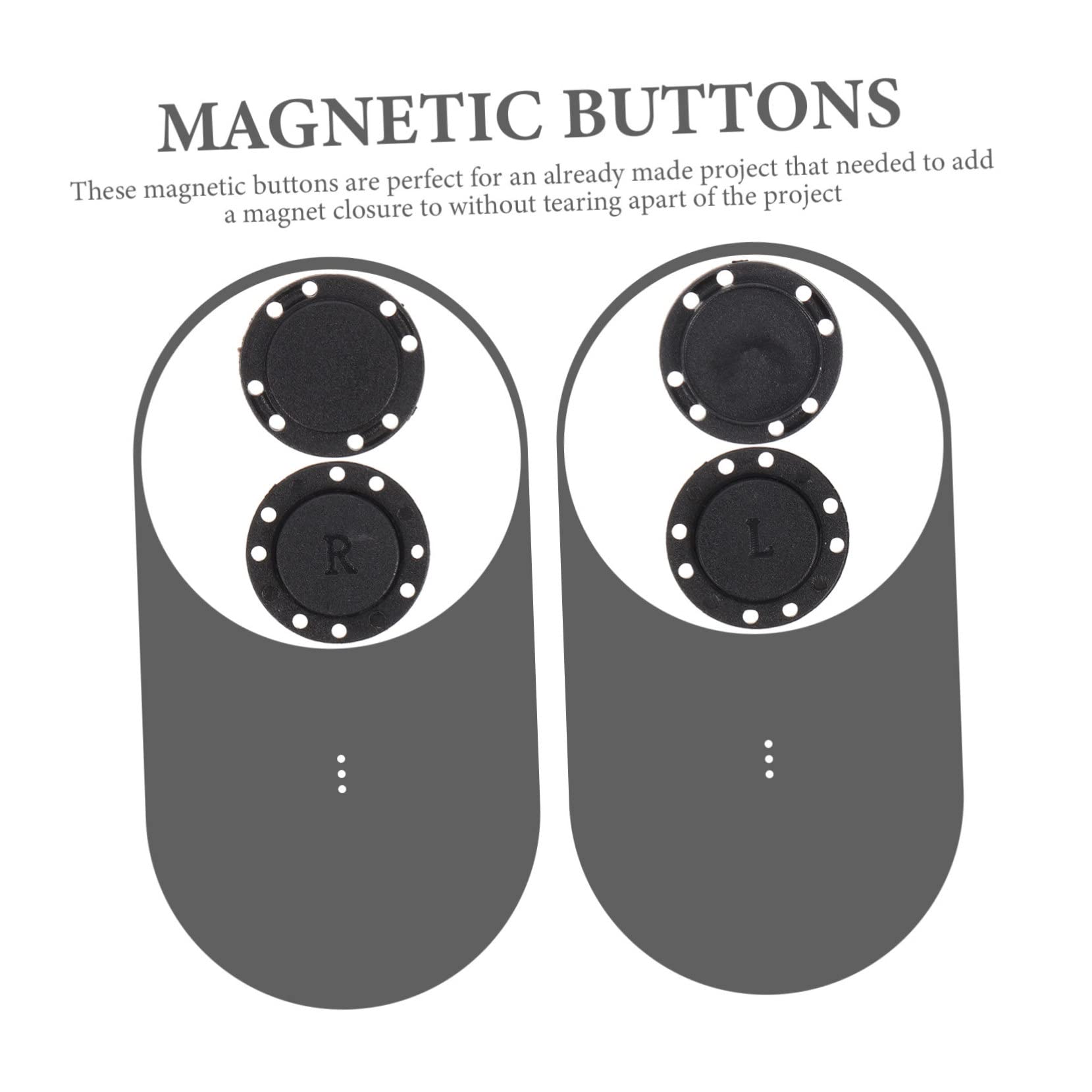 OUNONA 24 Pares Hebilla Oculta Magnética Broches Para Ropa Botones Abrigo Broches Para Tela Ropa Botones Magnéticos Cárdigan Botones Magnéticos Broches Para Coser Ropa Imán Bebé Bolsas