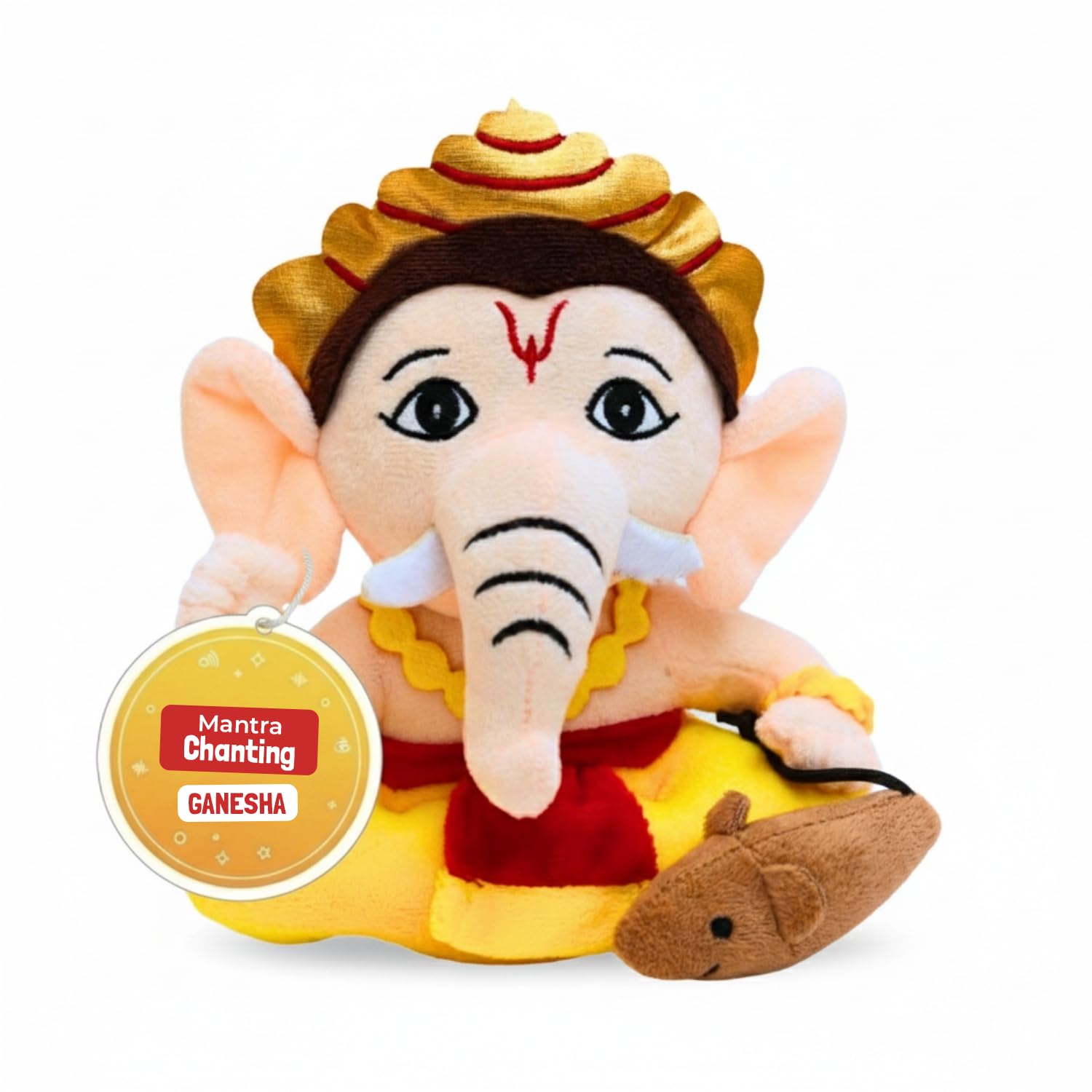 Panda's Box Mantra Chanting Baby Ganesha (Small - 20 CM) | Musical Soft Plush Toy | Best Gift for Infants, Toddlers & Babies