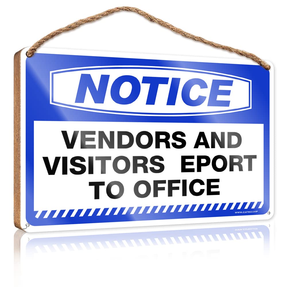 Bruntelo Women's One Color Funny House Decor Notice Vendors And Visitors Report To Office Wooden Sign Door Signs Decorations My Way(15X28cm)