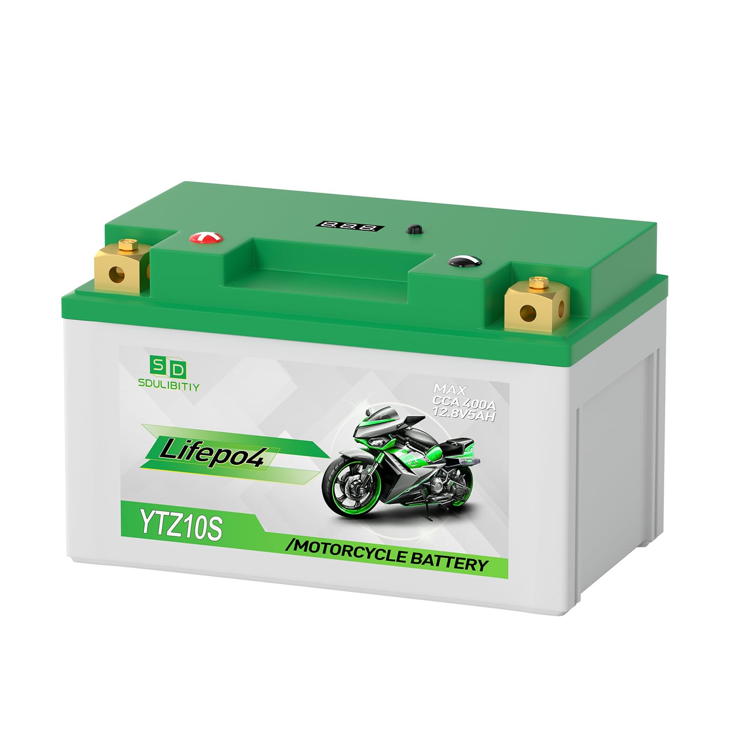 YTZ10S Lithium LiFePO4 Motorcycle Battery, 12V 5Ah, 400CCA, Built-in BMS