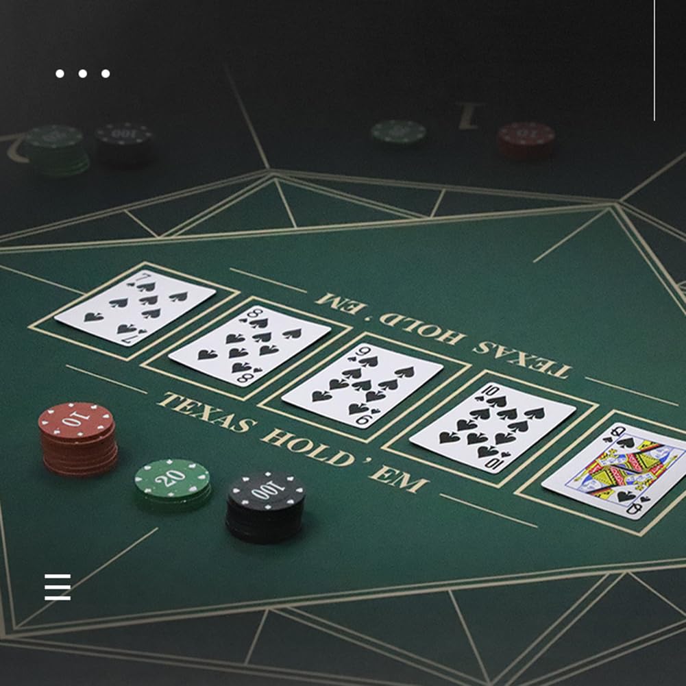 mata do gry w karty, Przenośny stół do pokera z torbą przenoszenia, mata układania gier dla 8 graczy na karty gry, pokerowe(1.2 x 1.2 M)