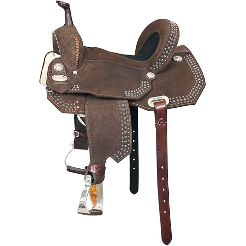 HILASON Flex Tree Western Horse Trail Barrel American Leather Saddle Brown
