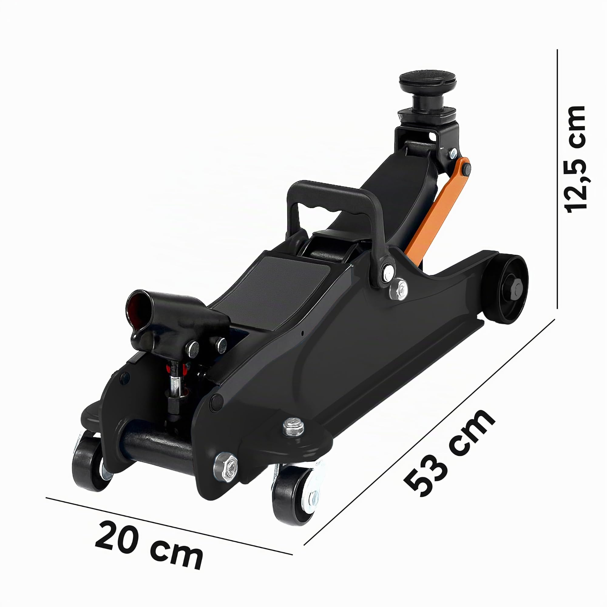 Retoo Wagenheber Hydraulisch - Rangierwagenheber 2,5T, Flacher aus lackiertem Stahl, Hubhöhe 85-365 mm - Profi Autoheber für PKW, SUV & Tiefergelegte Fahrzeuge