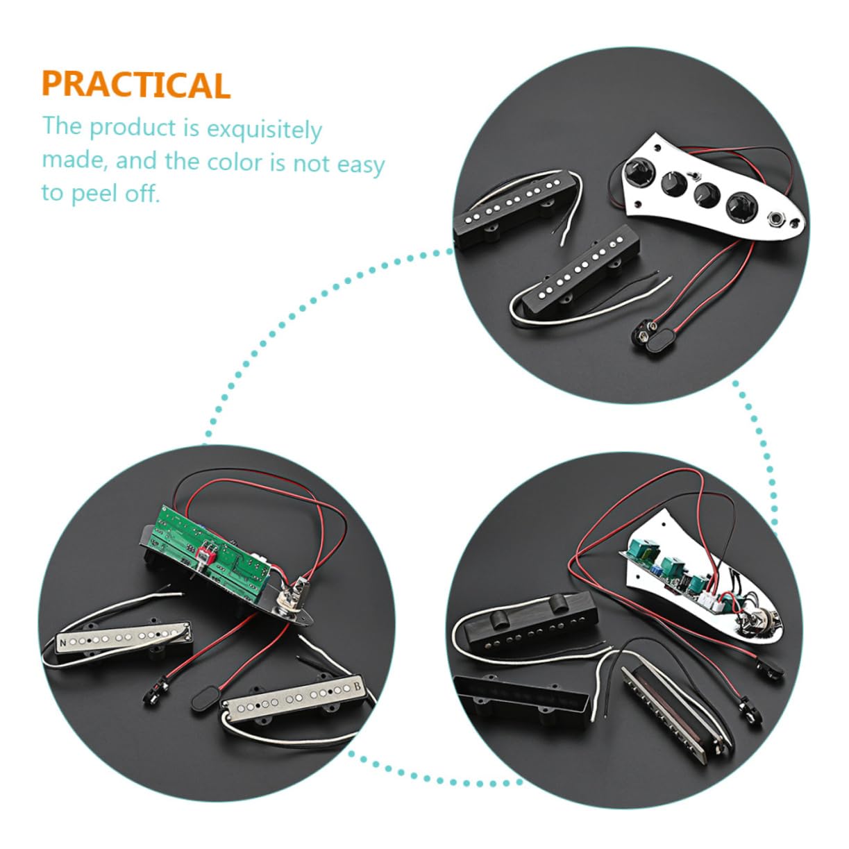 HEMOTON Set di Pickup per Basso Elettrico Jb a 5 Corde, Ferro Argento, Facile da Installare, Pronto All'uso