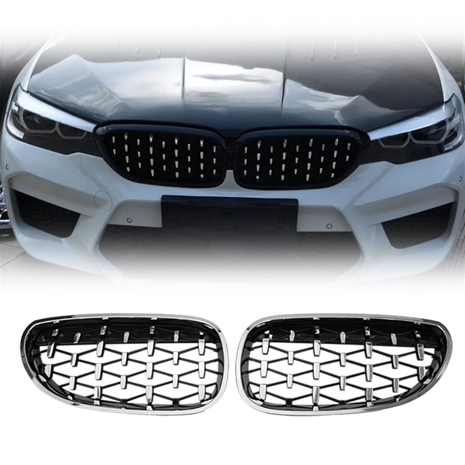 Calandre argentée BMW E61 pour remplacer un gril usé de 2004-2009 - 5