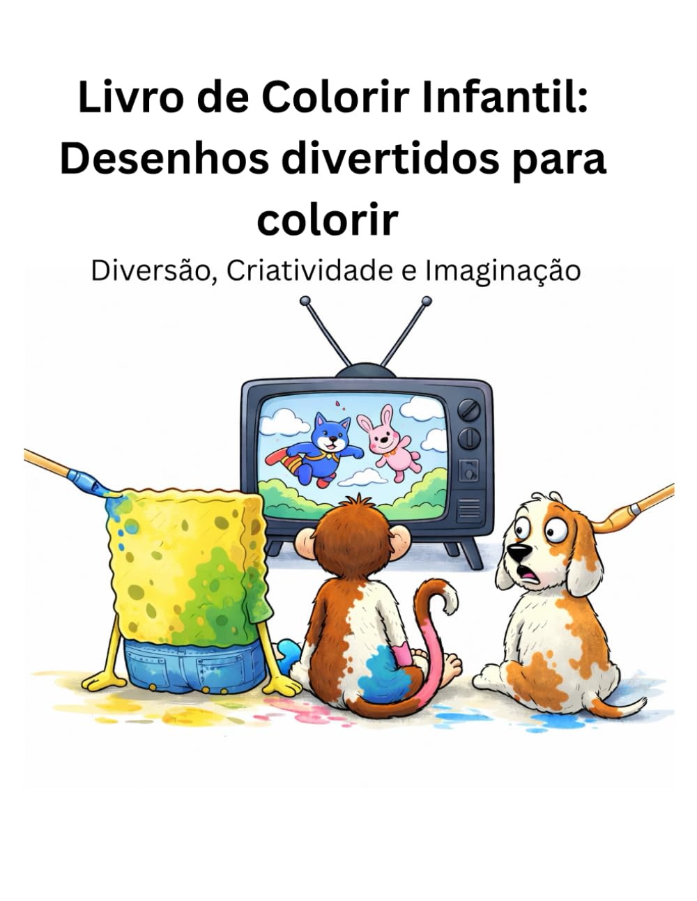 Livro de Colorir Infantil: Desenhos Divertidos para Colorir: Ilustrações Simples com Traços Grossos e Grandes Espaços | Atividades Criativas para Crianças de 3 a 8 Anos