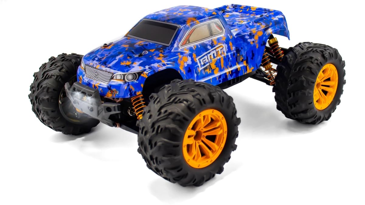 RC samochód RMT TwinRaptor niebieski 1:12 – 4WD Monster Truck 46 km/h, metalowy napęd, światło LED, wodoodporny, proporcjonalnie sterowany